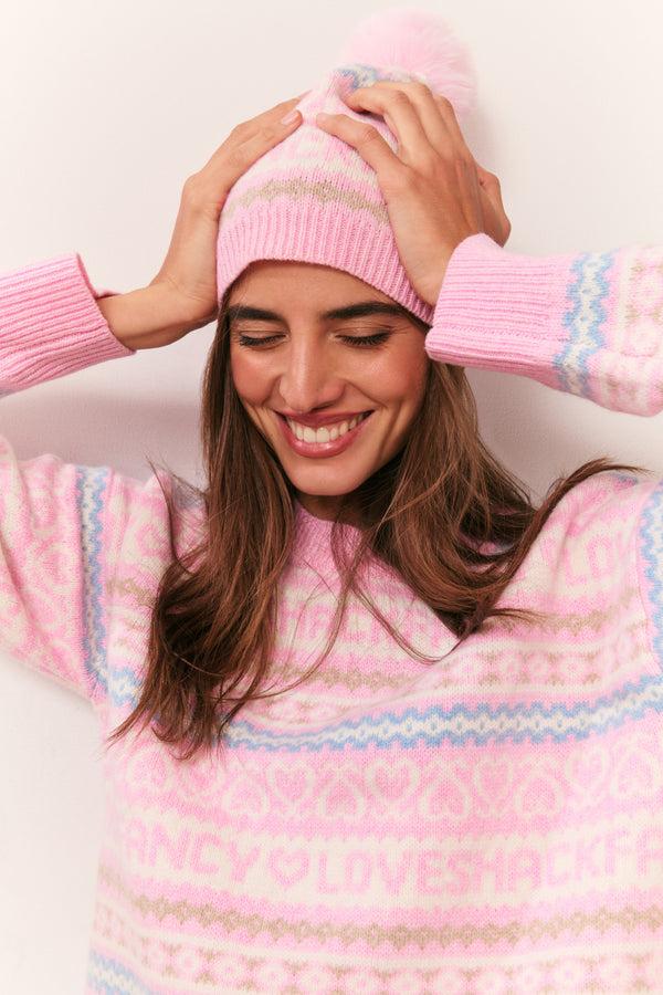 Loveshackfancy Sanibel Wool Fair Isle Beanie