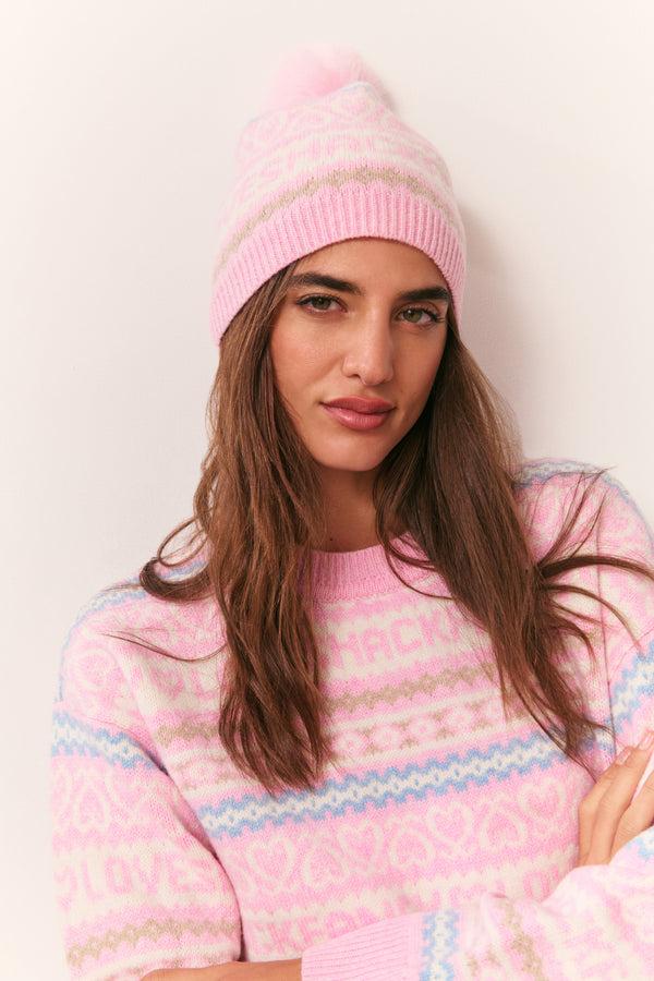 loveshackfancy Sanibel Wool Fair Isle Beanie