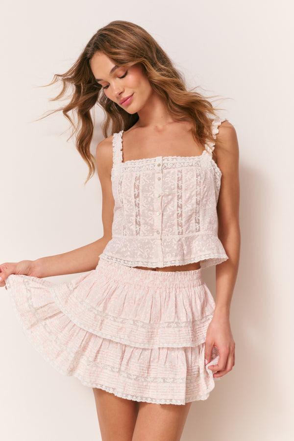 loveshackfancy Secret Crush Ruffle Mini Skirt