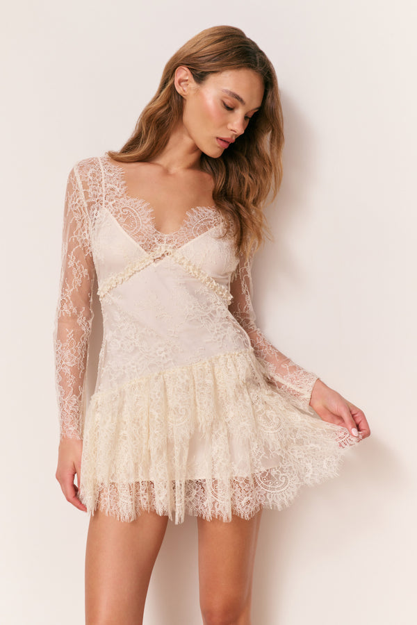 Loveshackfancy Seelie Lace Mini Dress