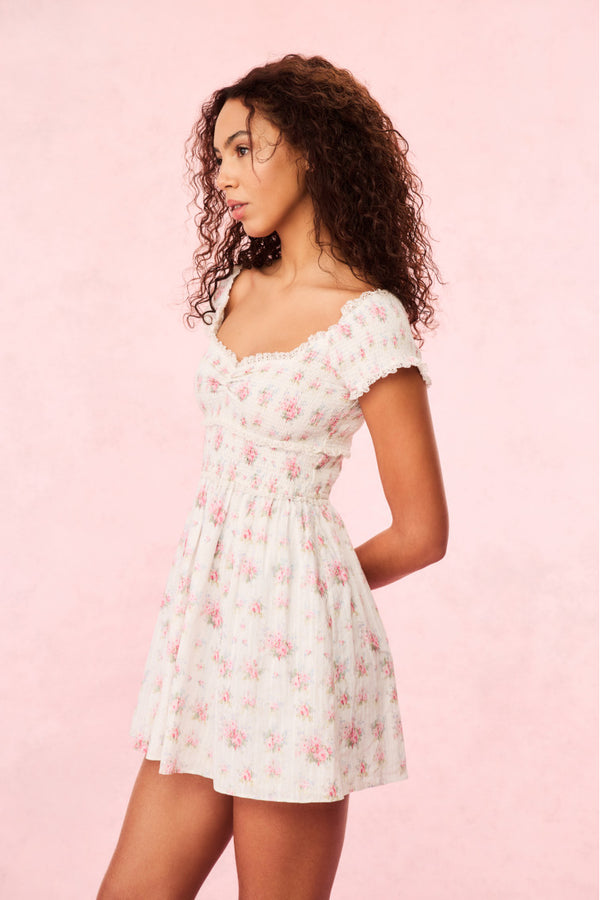 Loveshackfancy Siona Cotton Floral Mini Dress