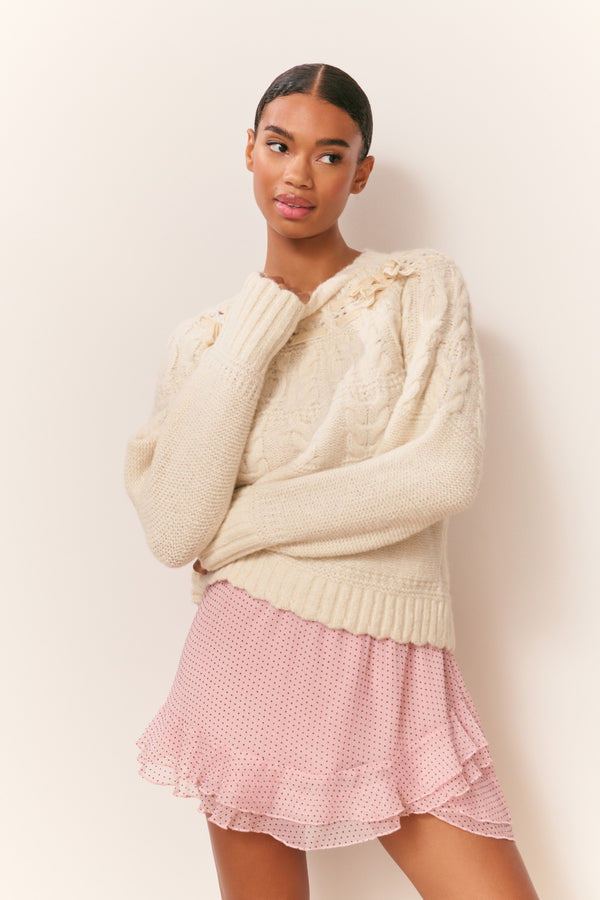 loveshackfancy Sloanna Knit Cotton Ribbon Pullover