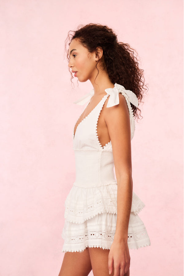 Loveshackfancy Soira Heart Eyelet Lace Mini Dress