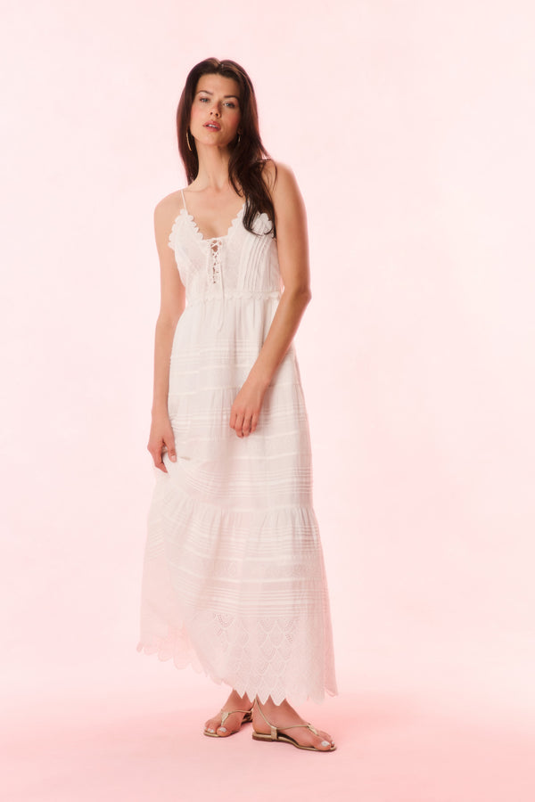 Loveshackfancy Terria Cotton Scalloped Maxi Dress