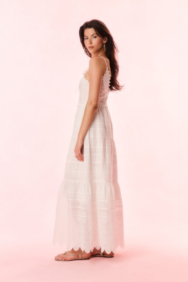 Loveshackfancy Terria Cotton Scalloped Maxi Dress
