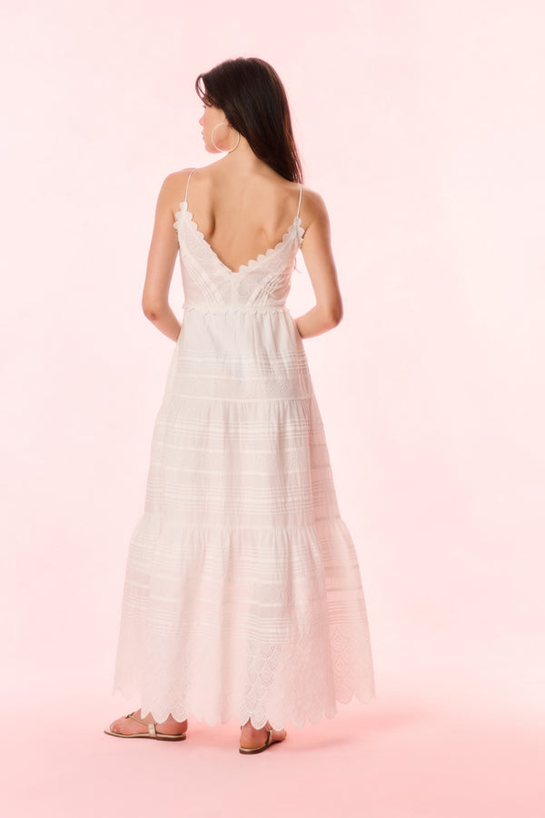 Loveshackfancy Terria Cotton Scalloped Maxi Dress