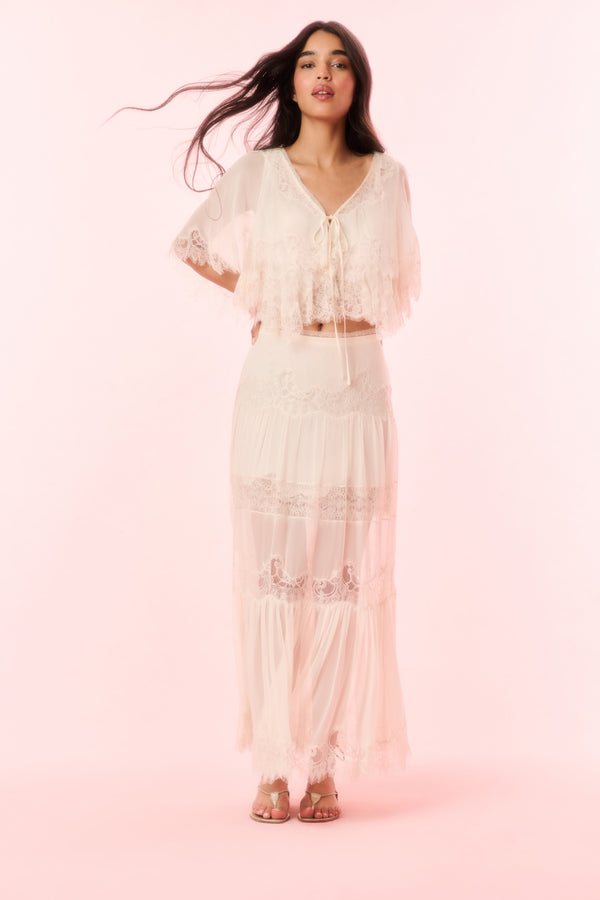 Loveshackfancy Thessia Silk Lace Top