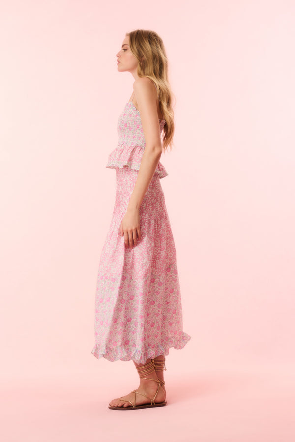 Loveshackfancy Tian Liberty Fabric Midi Skirt