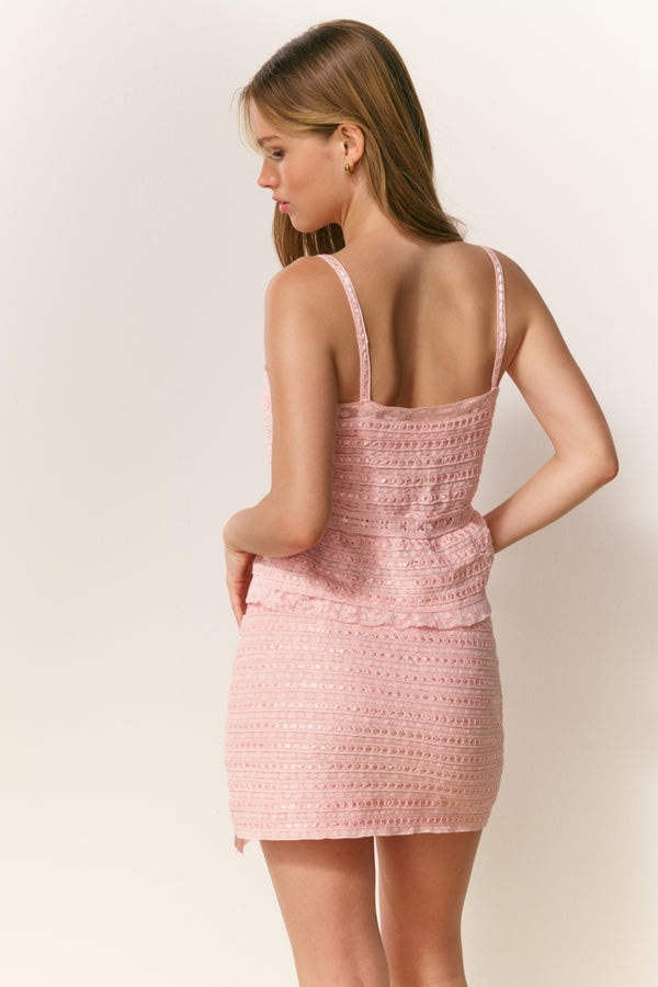 Loveshackfancy Wyana Woven Cotton Mini Skirt