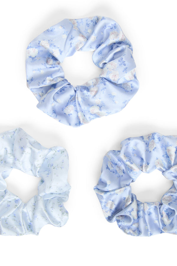 Loveshackfancy LoveShackFancy X Goody Blue Large Satin Scrunchie Set