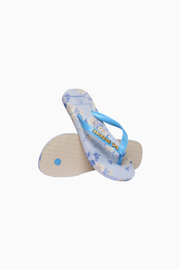 Loveshackfancy LoveShackFancy X Havaianas Girls Whisper Blue Flip Flops