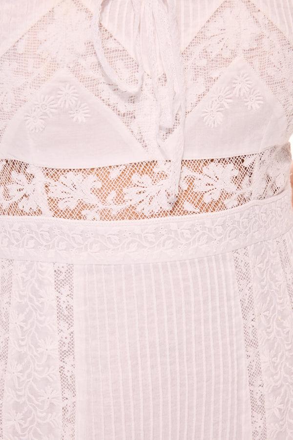 Loveshackfancy Maera Cotton Lace-Trimmed Mini Dress