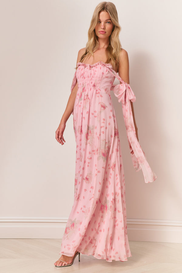 Loveshackfancy Marlana Floral Silk Chiffon Maxi Dress