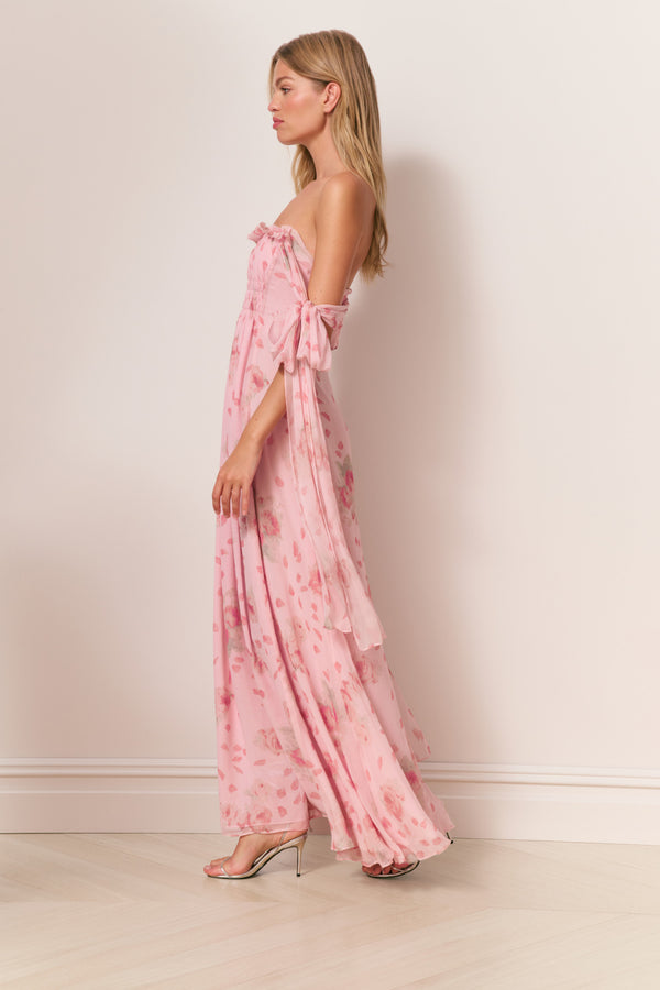 Loveshackfancy Marlana Floral Silk Chiffon Maxi Dress