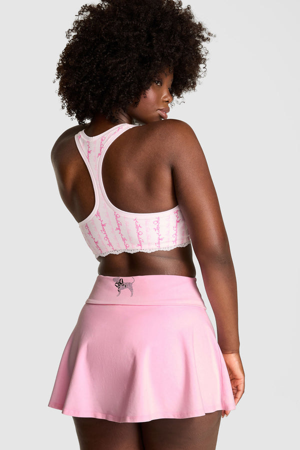 Loveshackfancy PINK X LoveShackFancy Cotton Foldover Flirty Skirt