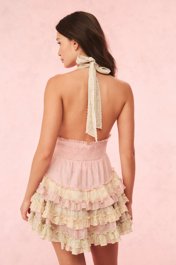 Loveshackfancy Quintelle Cotton Mixed Print Mini Dress