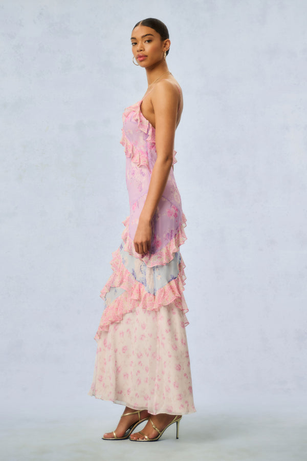 Loveshackfancy Rialto Silk Mixed Heirloom Print Dress