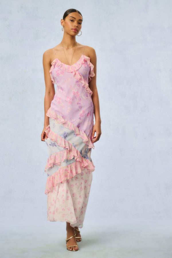 loveshackfancy Rialto Silk Mixed Heirloom Print Dress