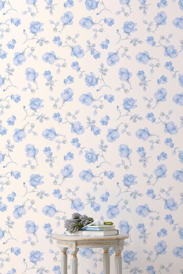 loveshackfancy Ribbon Rosa French Blue Standard Wallpaper
