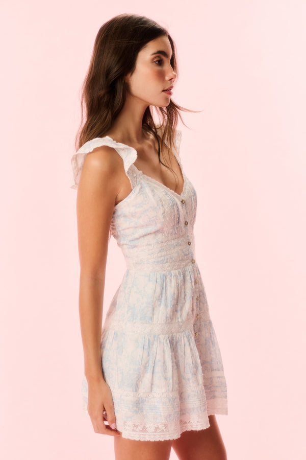 Loveshackfancy Rietta Cotton Lace-Trimmed Mini Dress