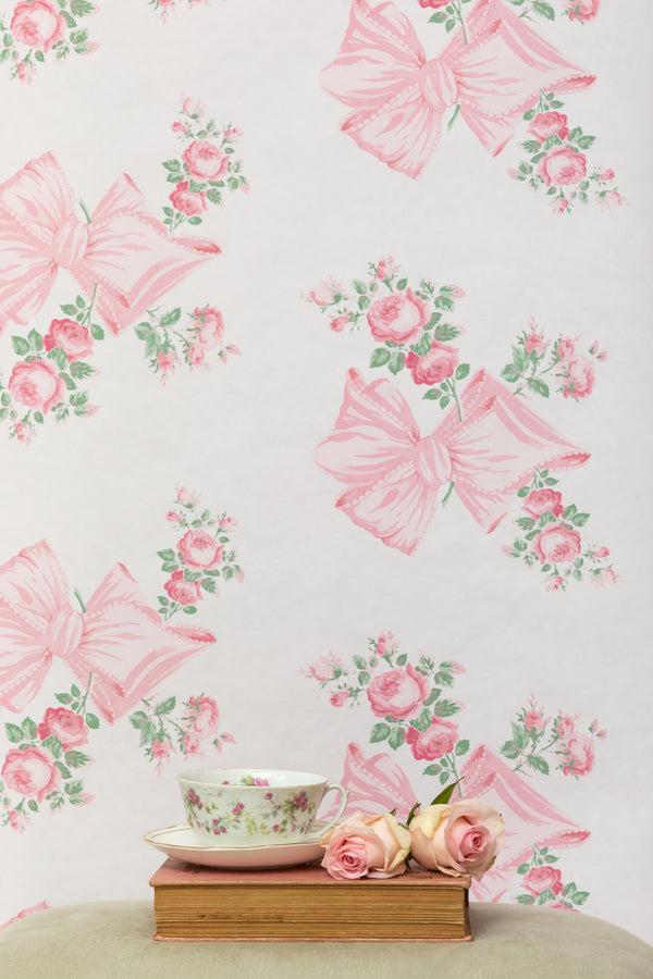 Loveshackfancy Rosa Beaux Pink Mint Standard Wallpaper