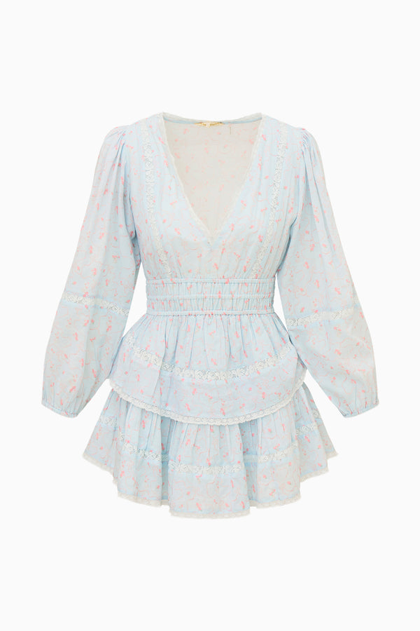 Loveshackfancy Rosamina Cotton Long Sleeve Mini Dress