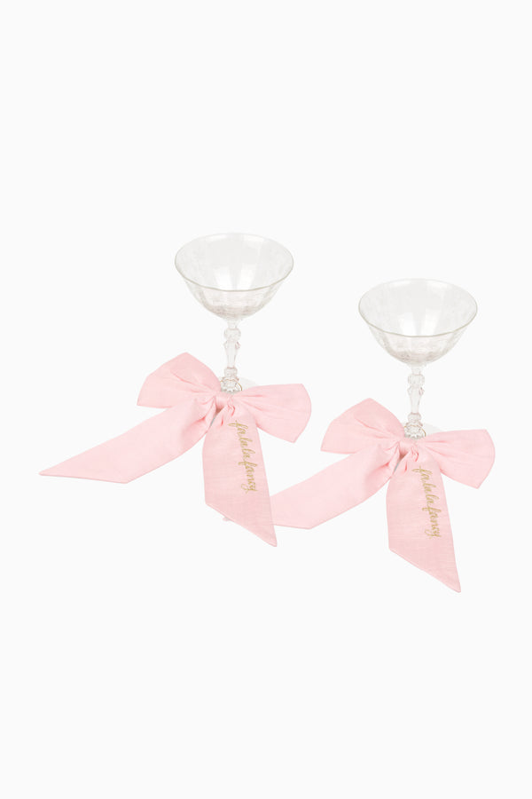 Loveshackfancy Silk Sugarplum Stemware Dressing Bows - Set Of 2