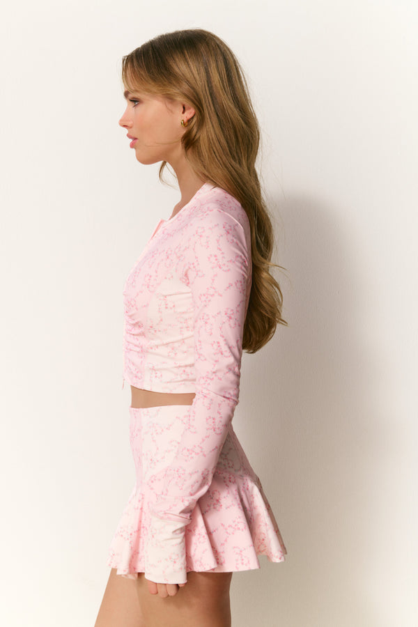 Loveshackfancy Sindri Floral Bow Print Active Jacket