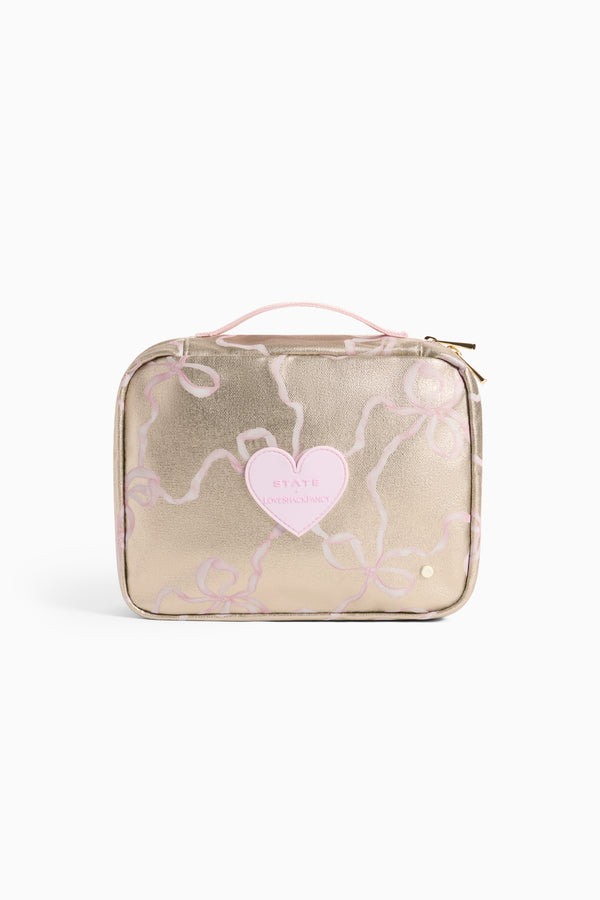 loveshackfancy STATE x LoveShackFancy Gold Bensen Toiletry Kit