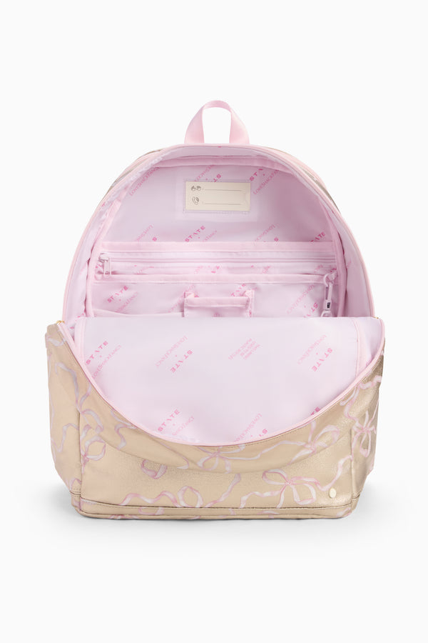 Loveshackfancy STATE X LoveShackFancy Gold Kane Double Pocket Backpack