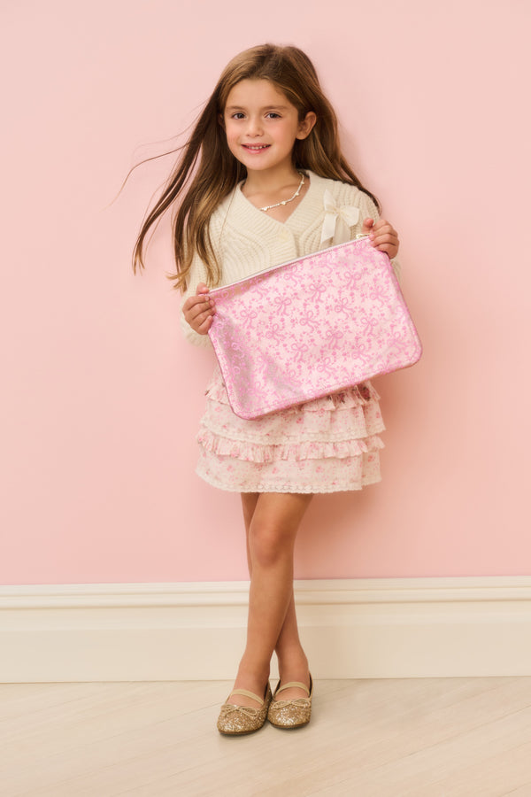 Loveshackfancy STATE X LoveShackFancy Metallic Bow Pouch