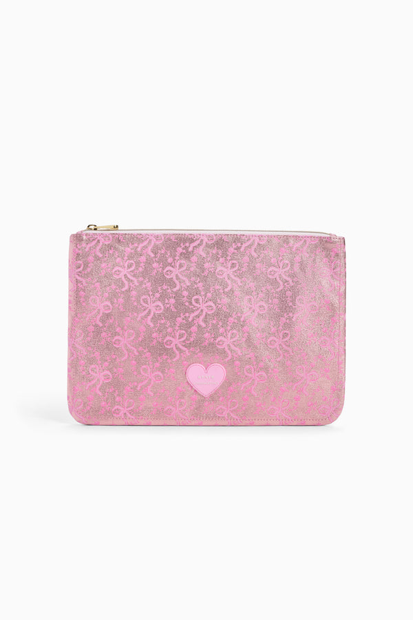 loveshackfancy STATE x LoveShackFancy Metallic Bow Pouch