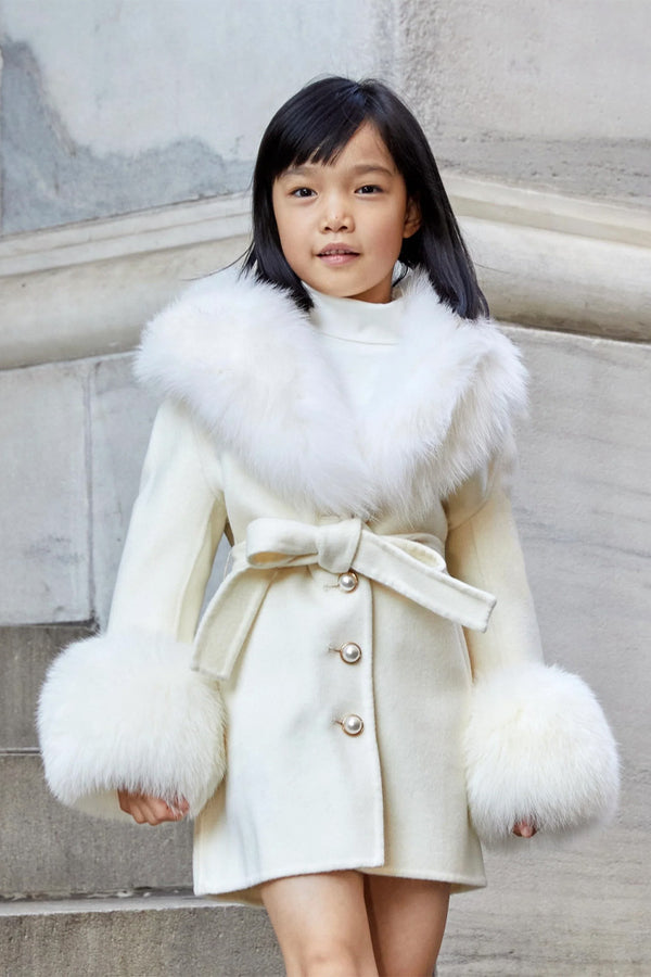Loveshackfancy Susanna Chow Girls Mini Jojo Cashmere Fur Coat