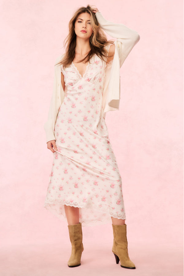 Loveshackfancy Theodore Silk-Blend Floral Maxi Dress
