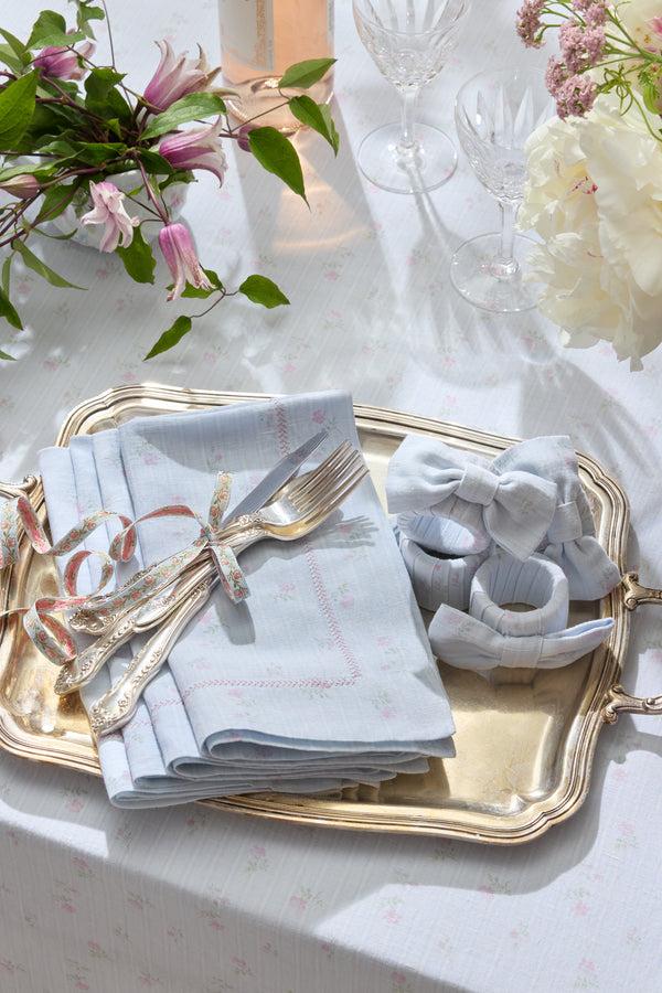 Loveshackfancy Yarn Dye Printed Bow Napkin Rings - Set Of 4