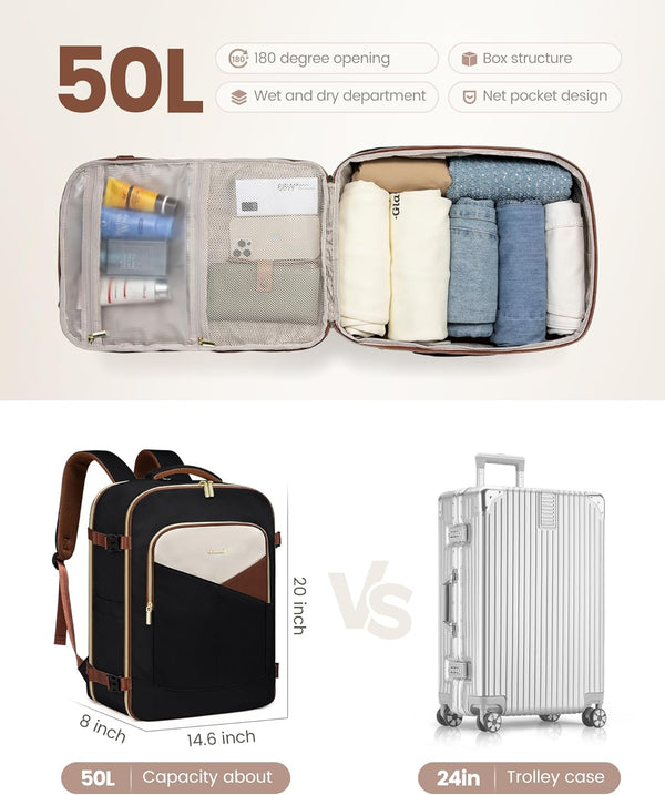 Lovevook 4Pcs Carry On Backpack For Airplanes 40L/50L