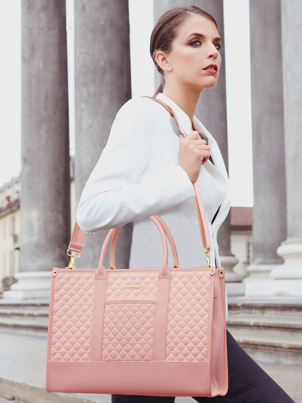 Lovevook 2 Pcs Quilted Laptop Tote Bag 15.6" 17"