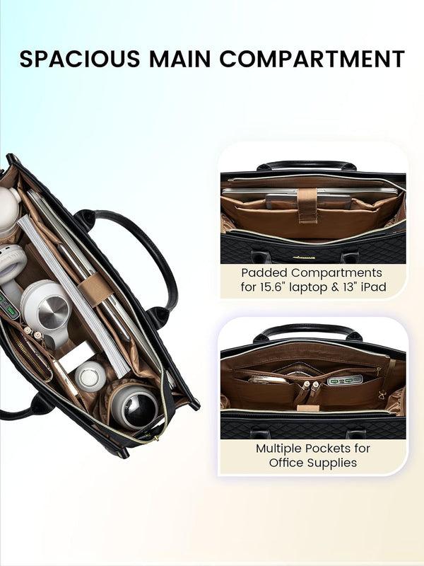 Lovevook 2 Pcs Quilted Laptop Tote Bag 15.6" 17"