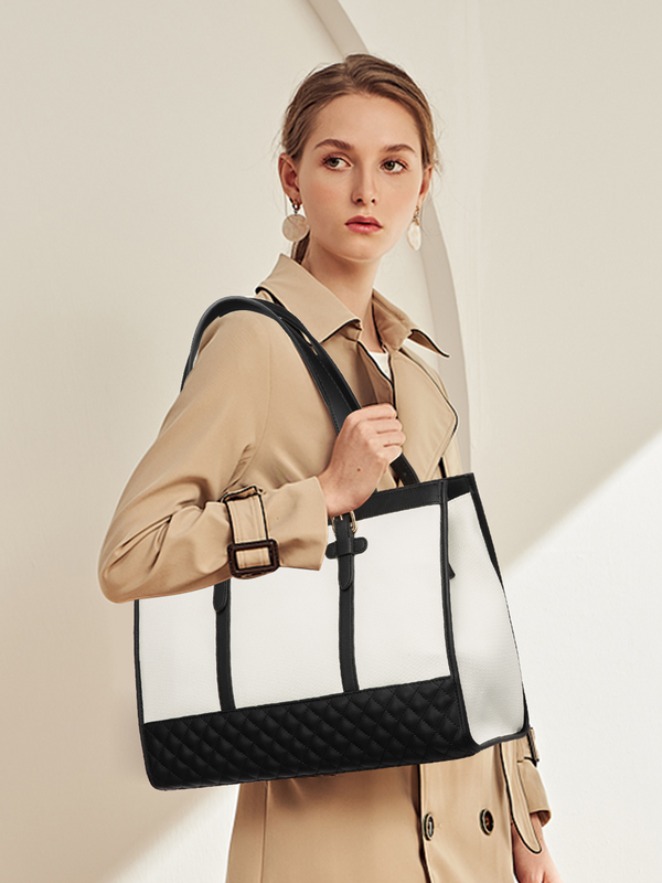 Lovevook 2Pcs Canvas Laptop Tote Bag 15.6"