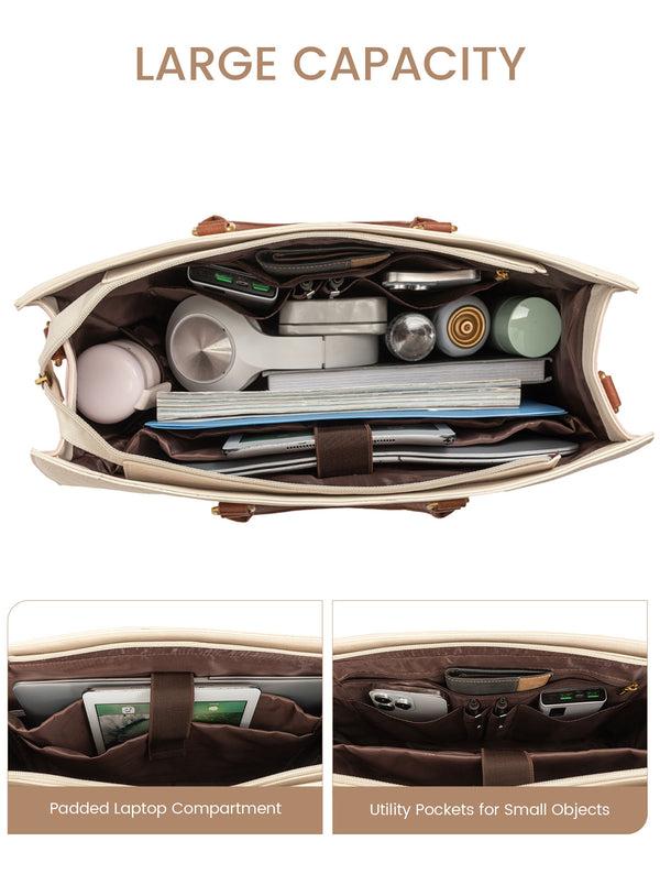 Lovevook 2Pcs Elegant Colorblock Tote Bag 15.6"