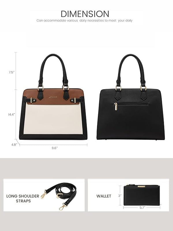 Lovevook 2Pcs Leather Handbag And Purse