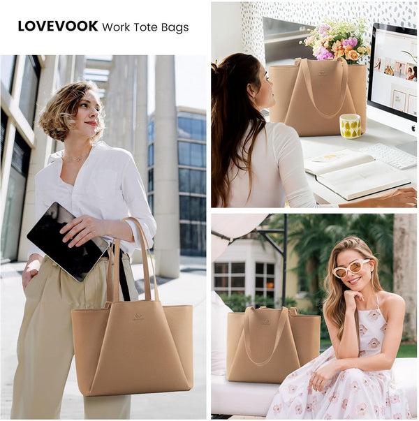 Lovevook 2Pcs Leather Shoulder Bag 15.6"