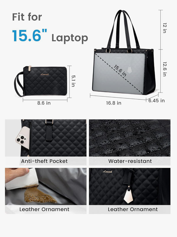 Lovevook 2Pcs Lunch Tote Shoulder Bag 15.6"