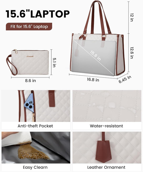 Lovevook 2Pcs Lunch Tote Shoulder Bag 15.6"