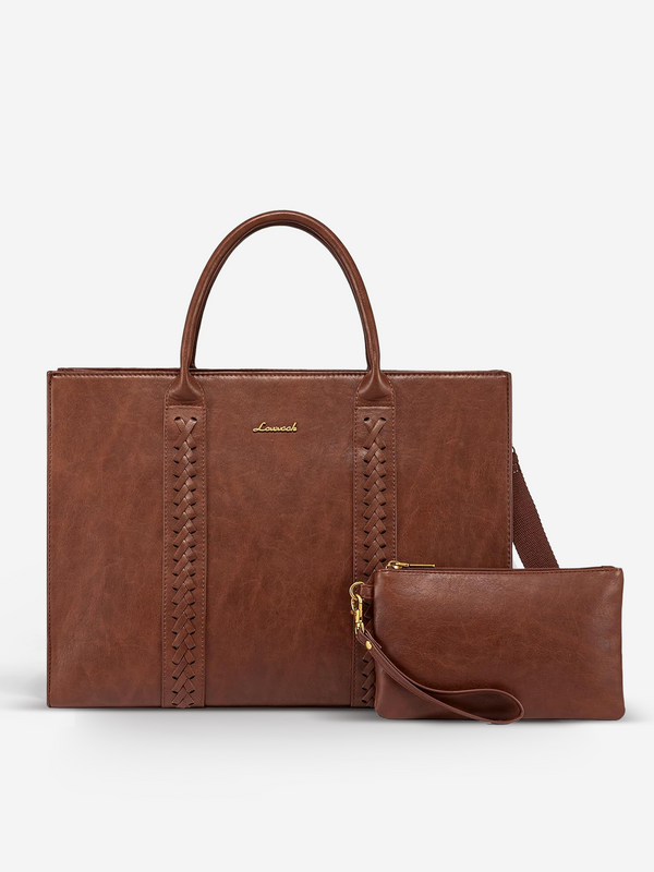 lovevook 2Pcs Vintage Leather Laptop Bag 15.6" 17.3"