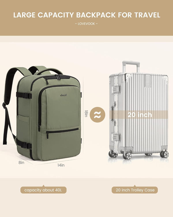 Lovevook 4Pcs Travel Backpack 30-50L