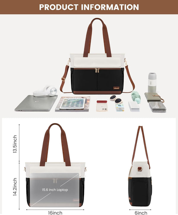 Lovevook Canvas Laptop Tote Bag 15.6"
