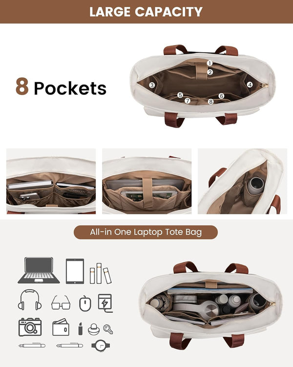 Lovevook Canvas Laptop Tote Bag 15.6"