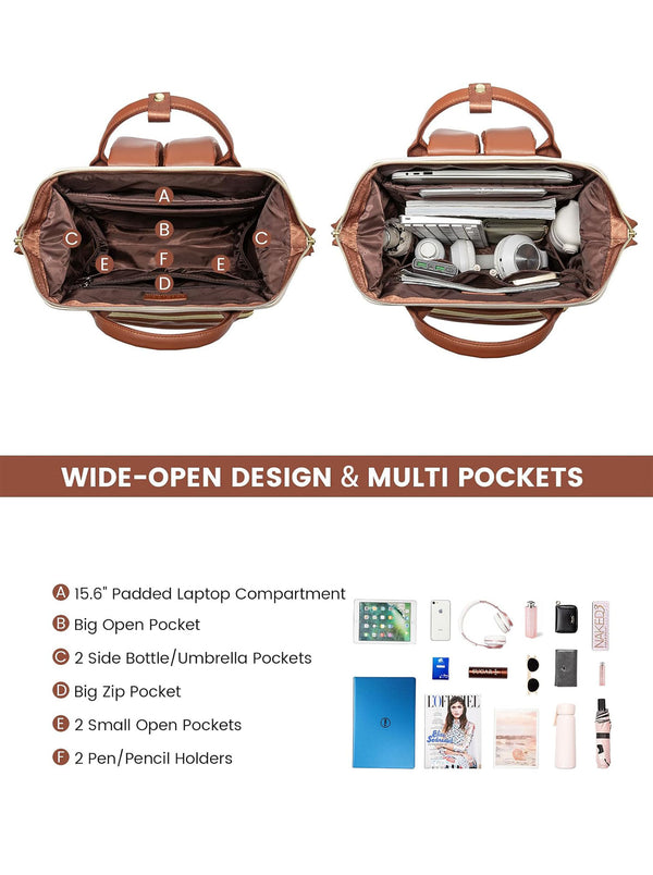 Lovevook Leather Laptop Backpack 15.6" 17"