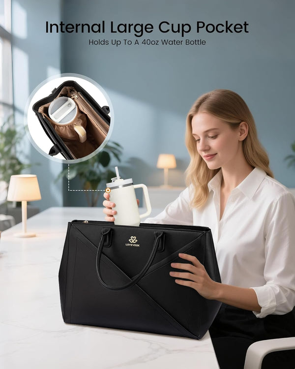 Lovevook PU Leather Work Bag 15.6" 17.3"